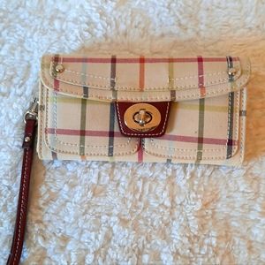 Coach Multi-color Plaid Wristlet